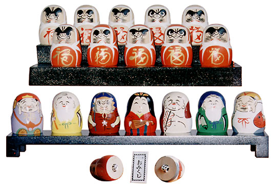 木製だるま・七福神おみくじ